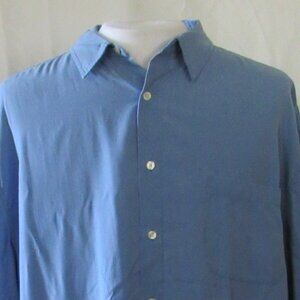 Breakwater Blue Short Sleeve Button Down Size XXL Modal/Poly Blend EUC